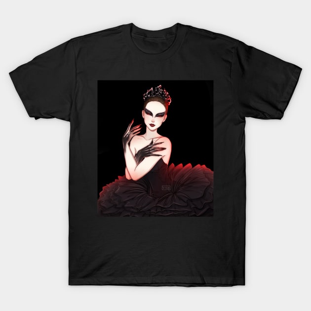 Fanart ballet Black Swan T-Shirt by Vivian Valentin Art